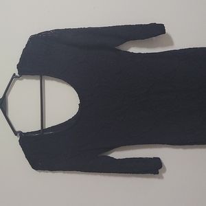 Black Lace Dress with Roae Pattern